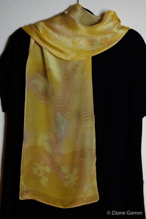 scarf dyed with onion skins